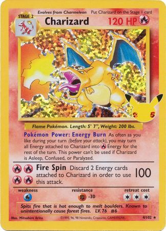 Charizard 4/102 SWSH Celebrations Classic Collection Holo Rare Pokemon Card