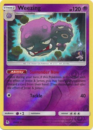 Weezing 29/68 SM Hidden Fates Reverse Holo Rare Pokemon Card