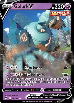 Golurk V 70/203 SWSH Evolving Skies Holo Ultra Rare Pokemon Card