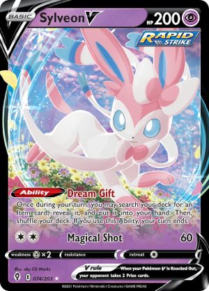 Sylveon V 74/203 SWSH Evolving Skies Holo Ultra Rare Pokemon Card