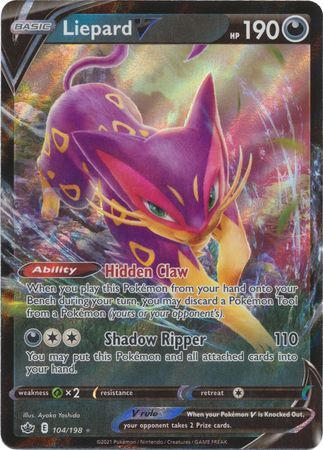 Liepard V 104/198 SWSH Chilling Reign Ultra Rare Pokemon Card