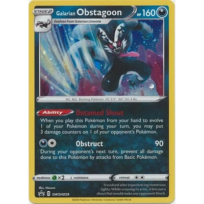 Galarian Obstagoon SWSH059 Black Star Promo Pokemon Card