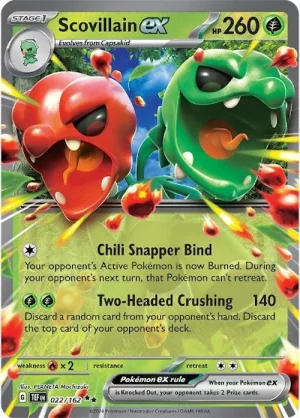 Scovillain ex 022/162 Scarlet and Violet Temporal Forces Holo Ultra Rare Pokemon Card