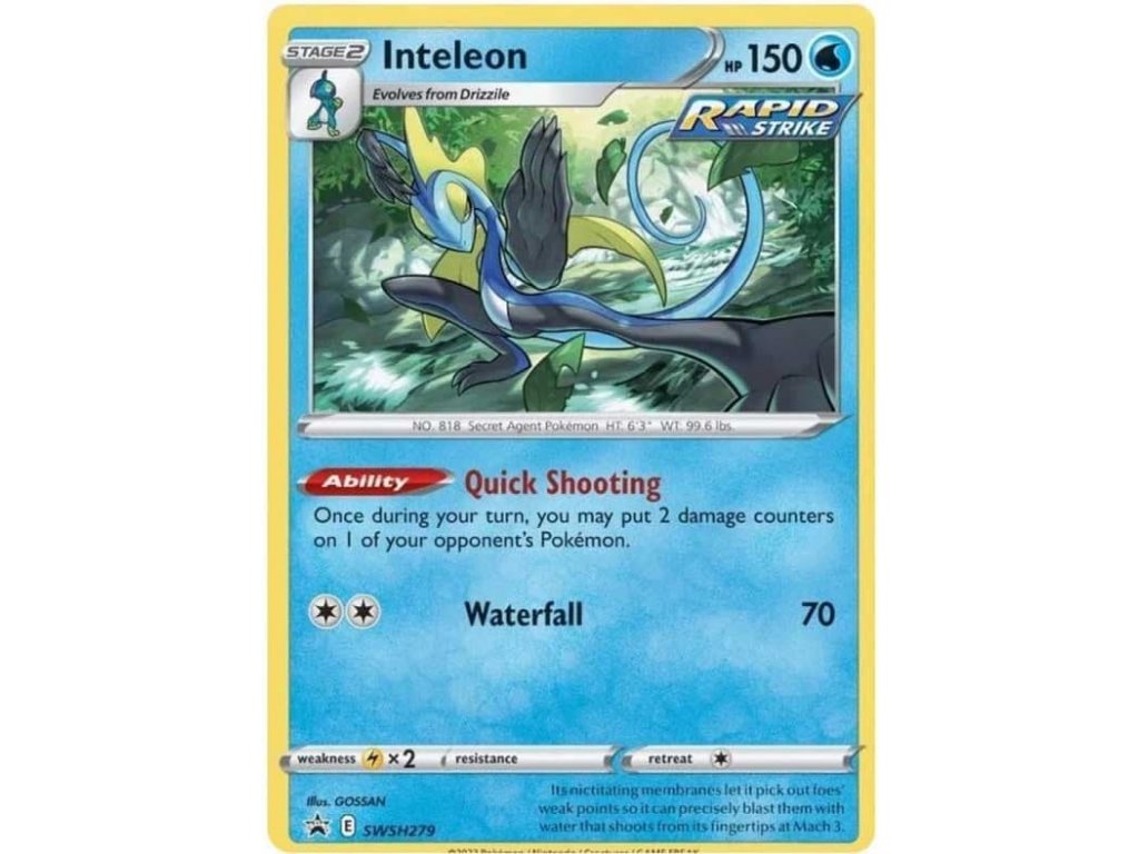 Inteleon SWSH279 Black Star Promo Pokemon Card