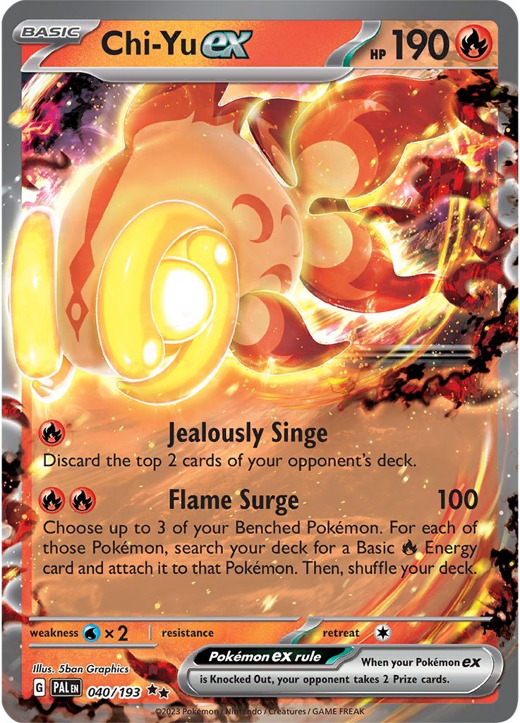 Chi-Yu ex 040/193 Scarlet and Violet Paldea Evolved Holo Ultra Rare Pokemon Card