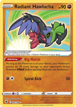 Radiant Hawlucha 081/189 SWSH Astral Radiance Radiant Rare Pokemon Card