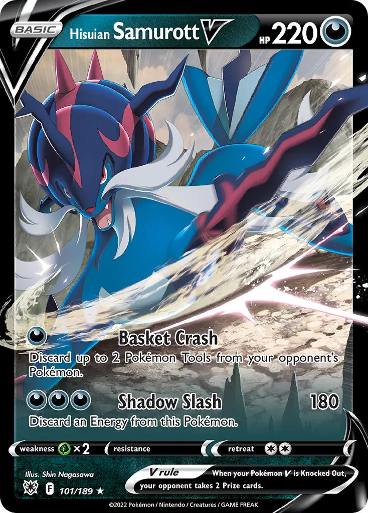 Hisuian Samurott V 101/189 SWSH Astral Radiance Holo Ultra Rare Pokemon Card