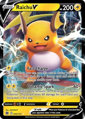 Raichu V 45/172 SWSH Brilliant Stars Holo Ultra Rare Pokemon Card