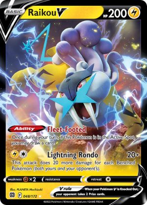 Raikou V 48/172 SWSH Brilliant Stars Holo Ultra Rare Pokemon Card