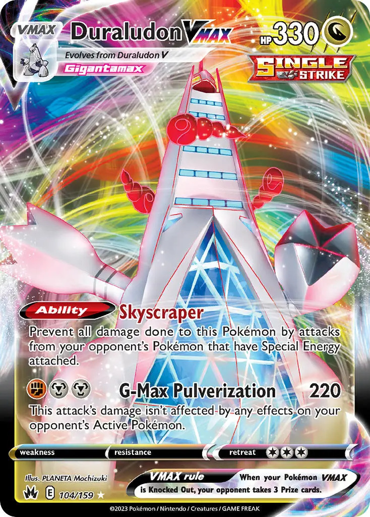 Duraludon VMAX 104/159 SWSH Crown Zenith Holo Ultra Rare Pokemon Card