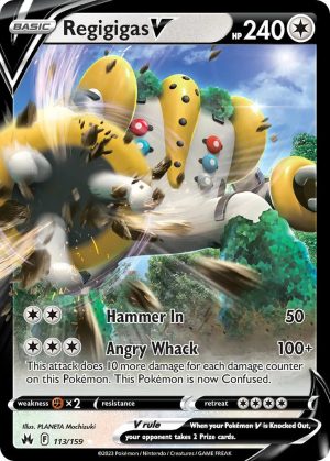 Regigigas V 113/159 SWSH Crown Zenith Holo Ultra Rare Pokemon Card