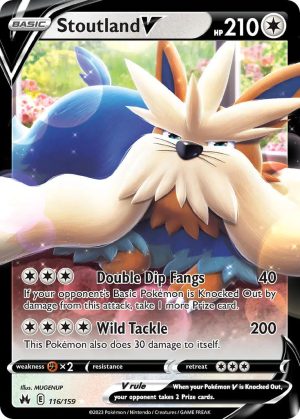 Stoutland V 116/159 SWSH Crown Zenith Holo Ultra Rare Pokemon Card