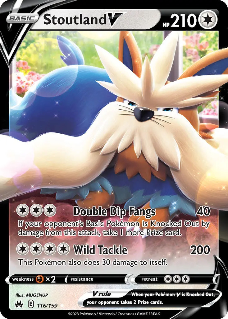 Stoutland V 116/159 SWSH Crown Zenith Holo Ultra Rare Pokemon Card