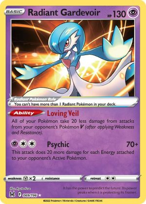 Radiant Gardevoir 069/196 SWSH Lost Origin Holo Rare Pokemon Card