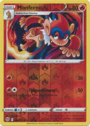 Monferno 024/172 SWSH Brilliant Stars Reverse Holo Uncommon Pokemon Card
