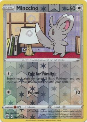 Minccino 124/172 SWSH Brilliant Stars Reverse Holo Common Pokemon Card