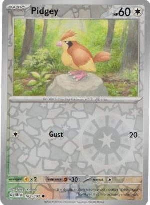 Pidgey 162/197 Scarlet and Violet Obsidian Flames Reverse Holo Common Pokemon Card