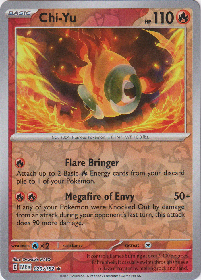 Chi-Yu 029/182 Scarlet and Violet Paradox Rift Reverse Holo Rare Pokemon  Card | Gogi Collectables