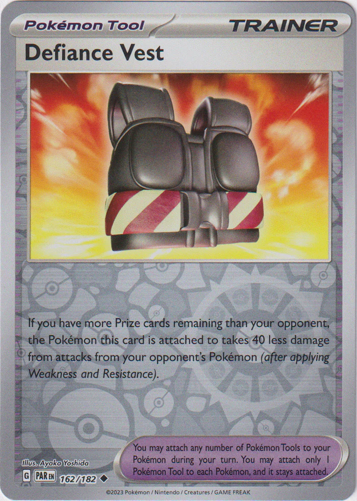 Defiance Vest 162/182 Scarlet and Violet Paradox Rift Reverse Holo Uncommon Pokemon Card