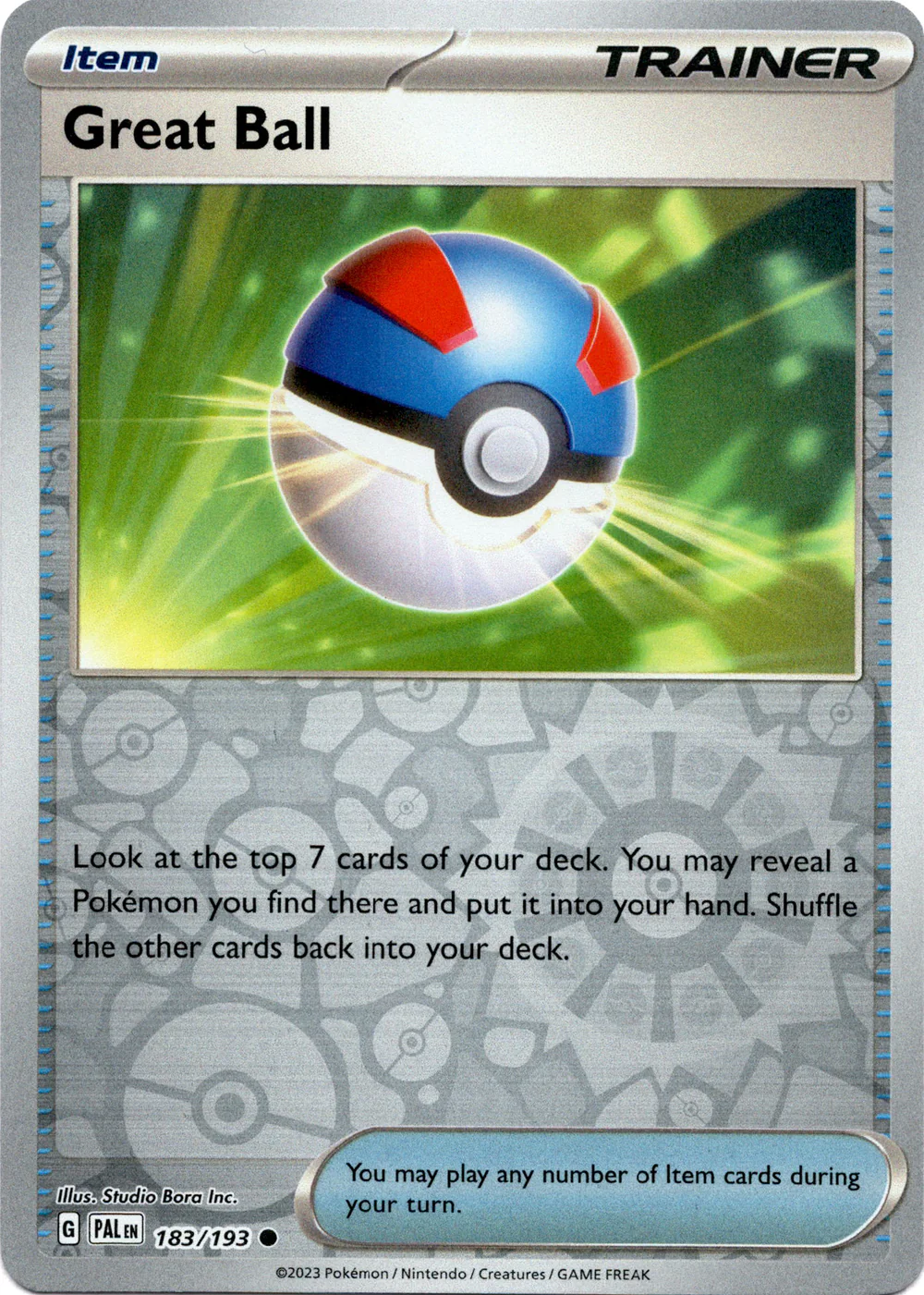 Great Ball 183/193 Scarlet and Violet Paldea Evolved Reverse Holo Common Pokemon Card