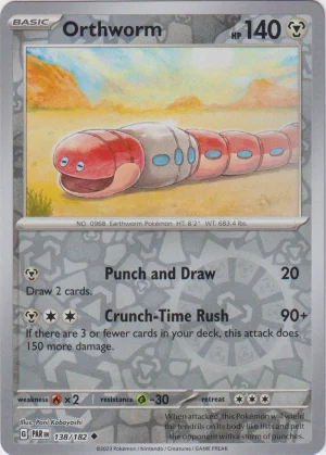 Orthworm 138/182 Scarlet and Violet Paradox Rift Reverse Holo Uncommon Pokemon Card