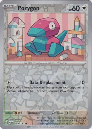 Porygon 142/182 Scarlet and Violet Paradox Rift Reverse Holo Common Pokemon Card
