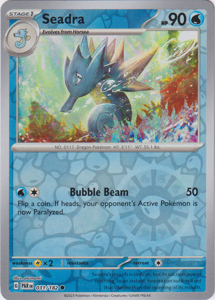 Seadra 031/182 Scarlet and Violet Paradox Rift Reverse Holo Common Pokemon Card