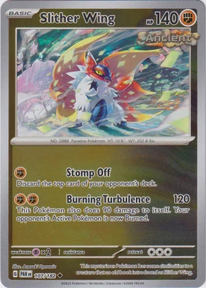 Slither Wing 107/182 Scarlet and Violet Paradox Rift Reverse Holo Uncommon Pokemon Card