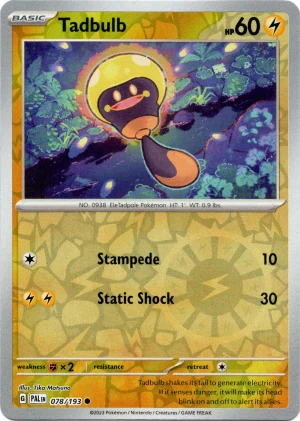 Tadbulb 078/193 Scarlet and Violet Paldea Evolved Reverse Holo Common Pokemon Card