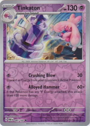 Tinkaton 085/182 Scarlet and Violet Paradox Rift Reverse Holo Uncommon Pokemon Card