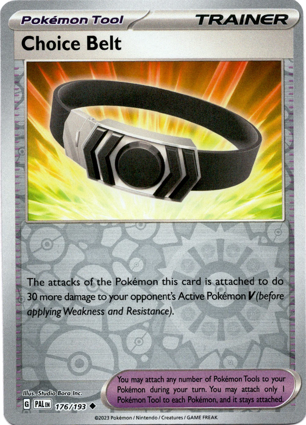 Choice Belt 176/193 Scarlet and Violet Paldea Evolved Reverse Holo Uncommon Pokemon Card
