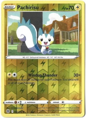 Pachirisu 052/172 SWSH Brilliant Stars Reverse Holo Uncommon Pokemon Card