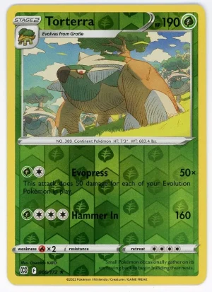 Torterra 008/172 SWSH Brilliant Stars Reverse Holo Rare Pokemon Card