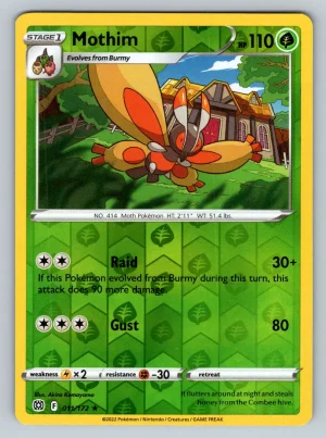 Mothim 011/172 SWSH Brilliant Stars Reverse Holo Rare Pokemon Card