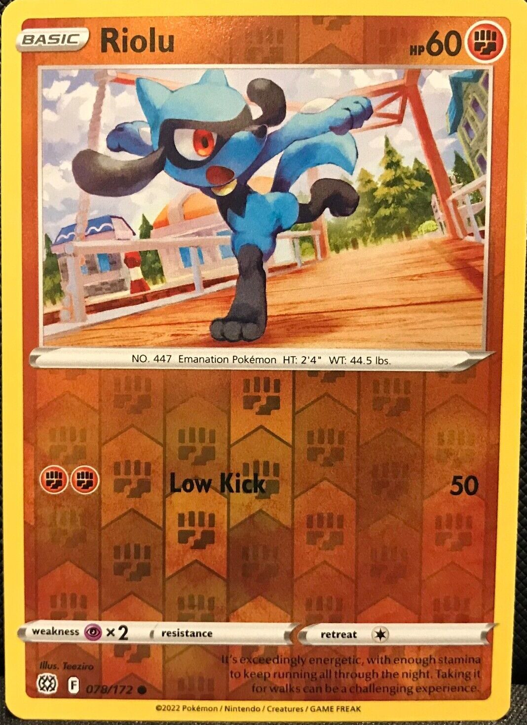 Riolu 078/172 SWSH Brilliant Stars Reverse Holo Common Pokemon Card