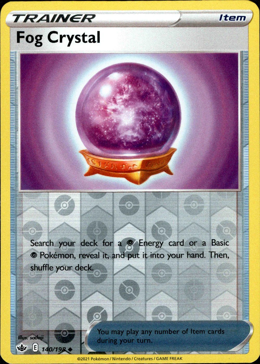 Fog Crystal 140/198 SWSH Chilling Reign Reverse Holo Uncommon Pokemon Card
