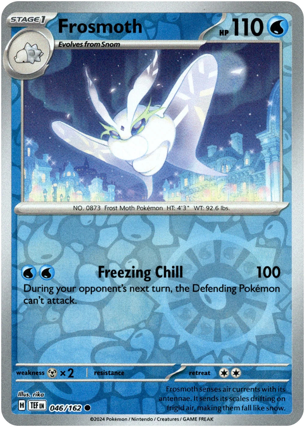 Frosmoth 046/162 Scarlet and Violet Temporal Forces Reverse Holo Common Pokemon Card