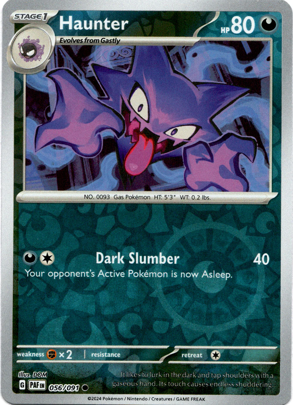 Haunter 056/091 Scarlet and Violet Paldean Fates Reverse Holo Common Pokemon Card