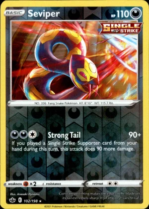 Seviper 102/198 SWSH Chilling Reign Reverse Holo Rare Pokemon Card