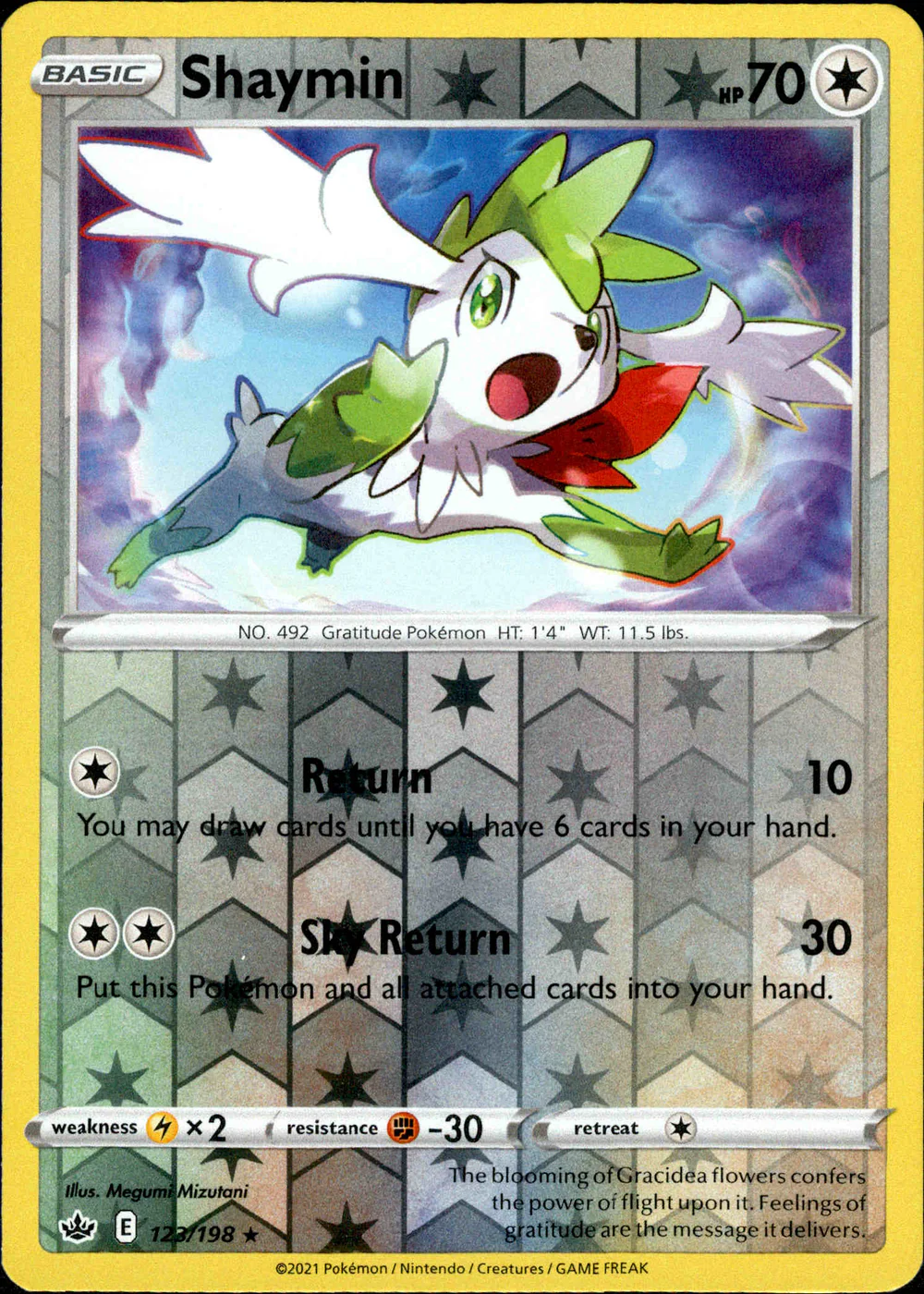 Shaymin 123/198 SWSH Chilling Reign Reverse Holo Rare Pokemon Card