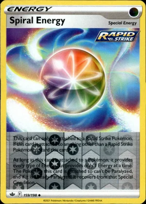 Spiral Energy 159/198 SWSH Chilling Reign Reverse Holo Uncommon Pokemon Card