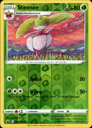 Steenee 014/198 SWSH Chilling Reign Reverse Holo Uncommon Pokemon Card
