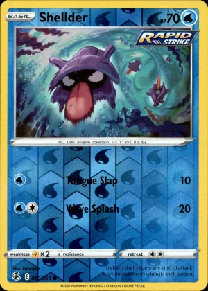 Shellder 050/264 SWSH Fusion Strike Reverse Holo Common Pokemon Card