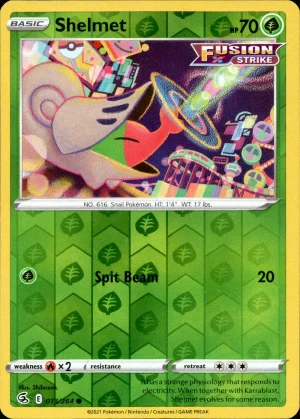 Shelmet 013/264 SWSH Fusion Strike Reverse Holo Common Pokemon Card