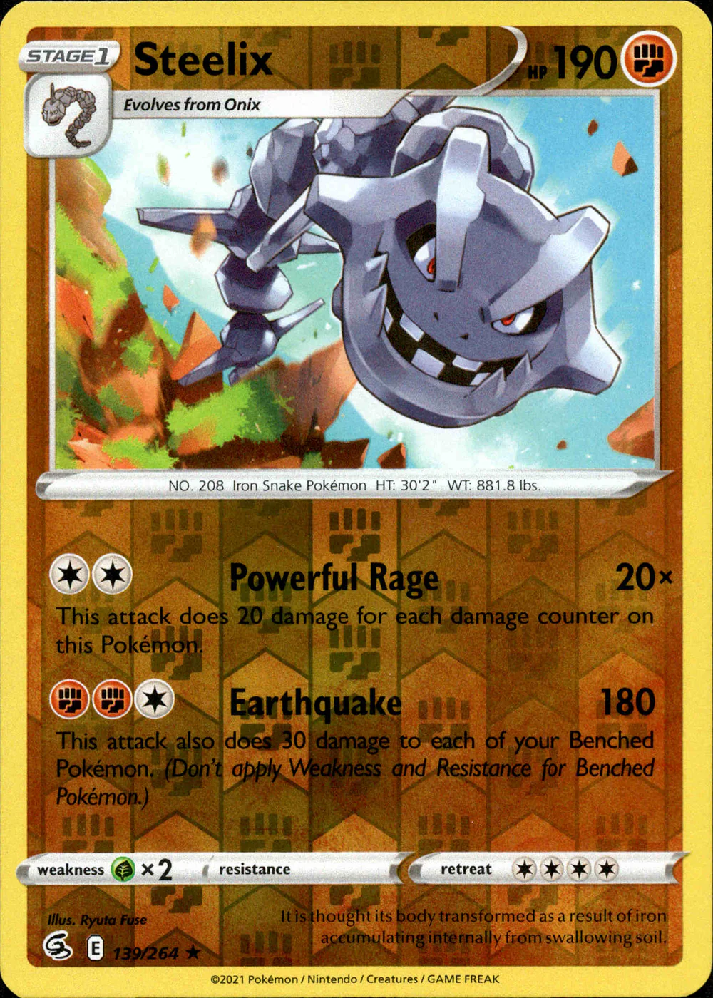 Steelix 139/264 SWSH Fusion Strike Reverse Holo Rare Pokemon Card | Gogi  Collectables