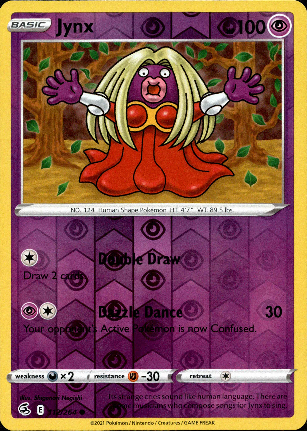 Jynx 112/264 SWSH Fusion Strike Reverse Holo Common Pokemon Card