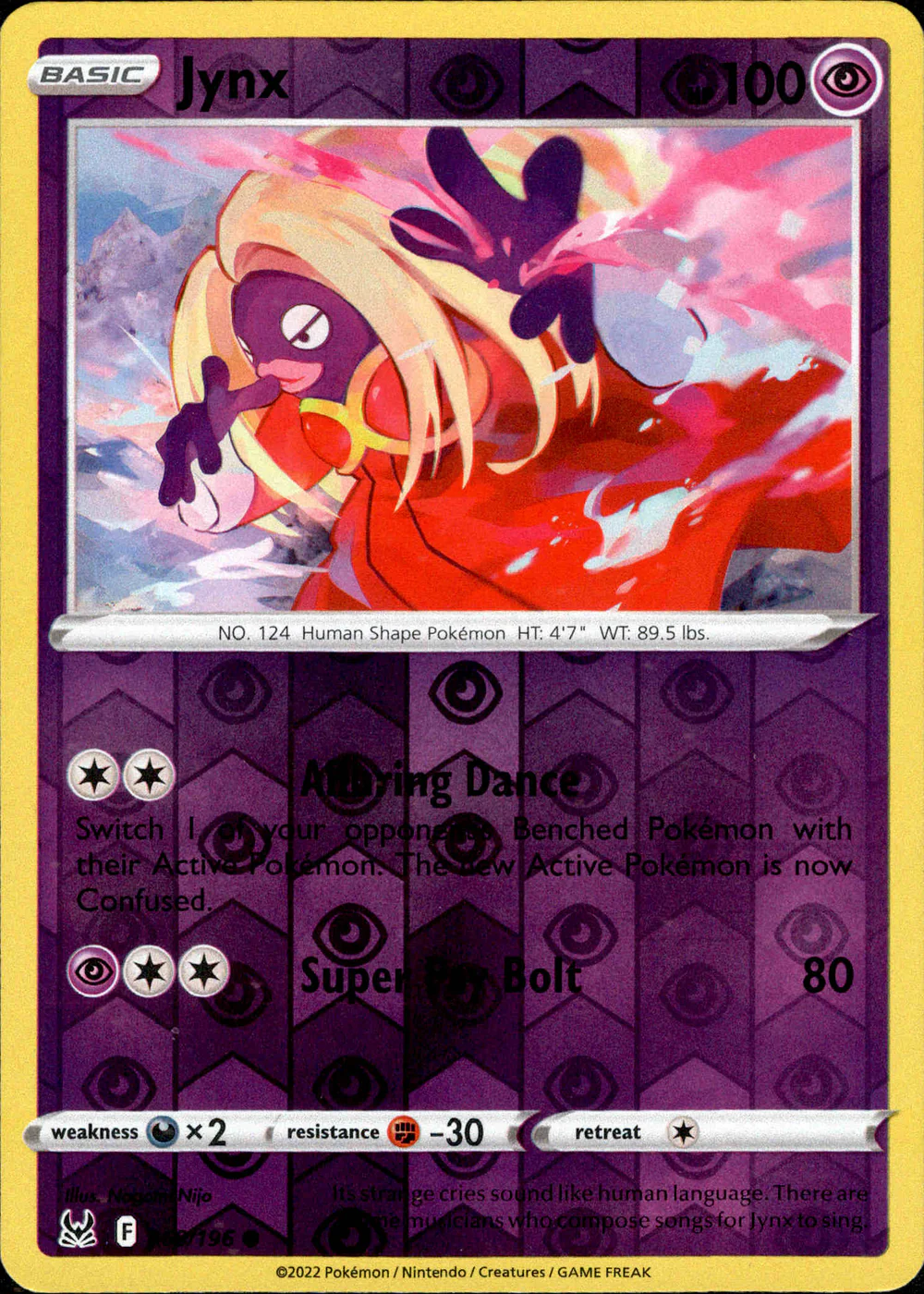 jynx pokemon card value 2022 - 30/68 The item available is listed in the Title Jynx 068/196 SWSH Lost Origin