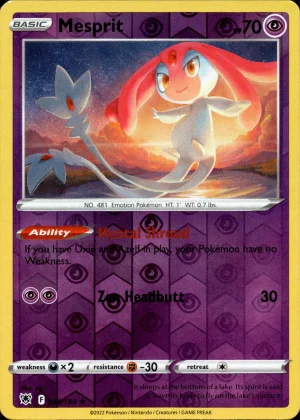 Mesprit 066/189 SWSH Astral Radiance Reverse Holo Rare Pokemon Card