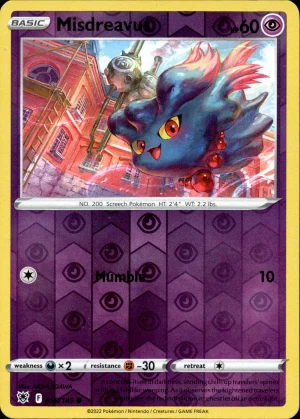 Misdreavus 058/189 SWSH Astral Radiance Reverse Holo Common Pokemon Card