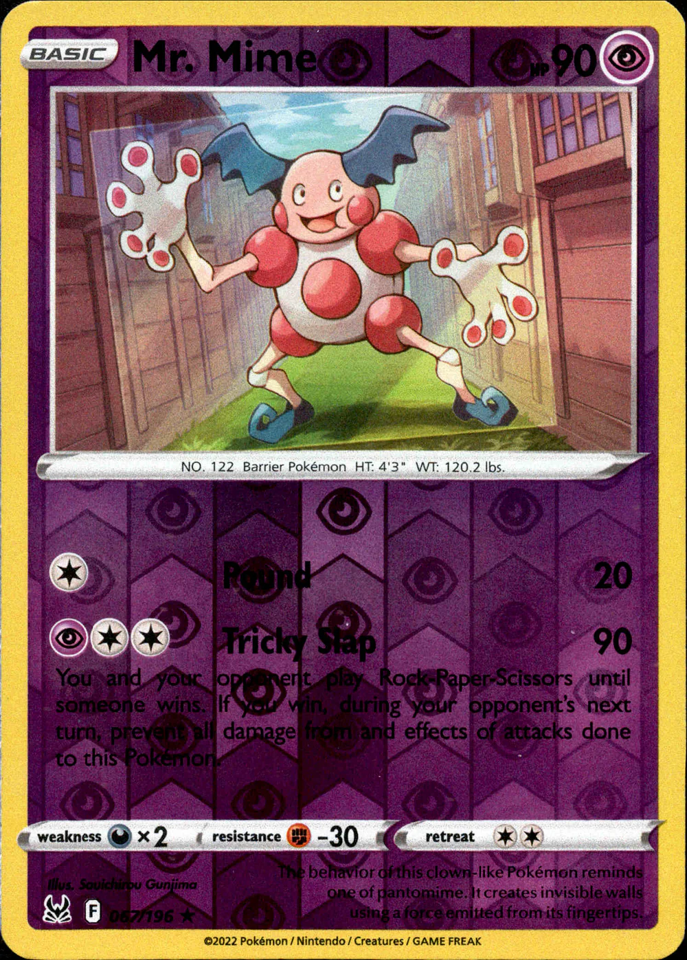 Mr. Mime 067/196 SWSH Lost Origin Reverse Holo Rare Pokemon Card